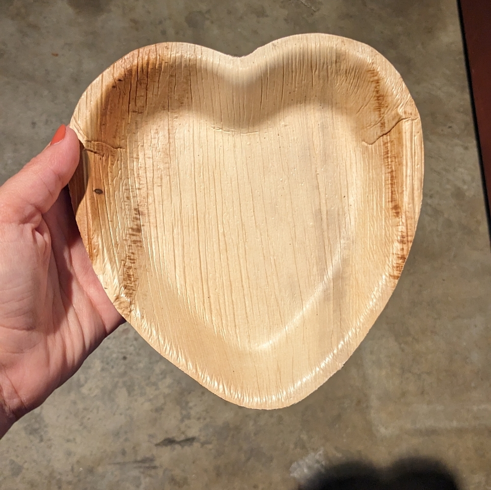 Heart-Shaped Bamboo Plates